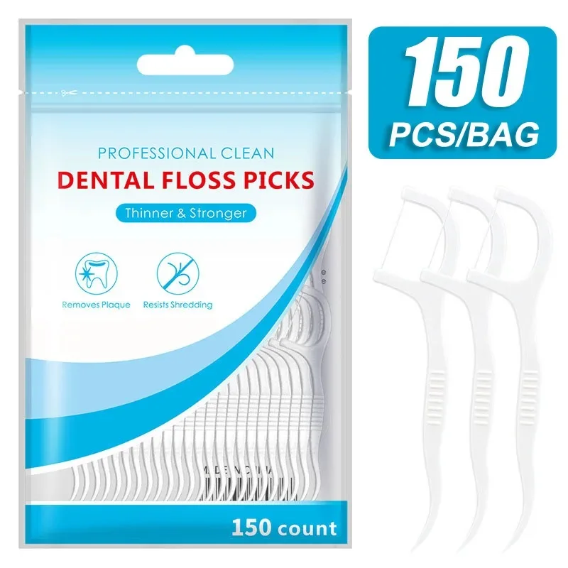 Dental Floss Picks - 150 個デンタルフロスフロッサーピックつまようじ歯スティック歯のクリーニング歯間ブラシデンタルフロスピッククリーニング歯