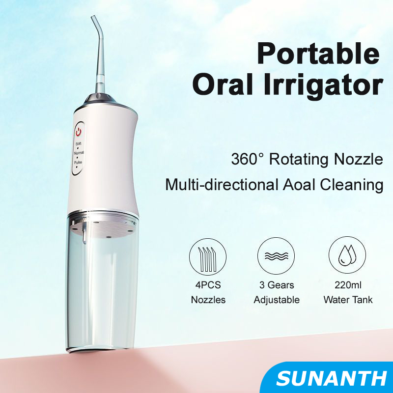 Dental Floss Picks - 2026 口腔洗浄器ポータブル歯科用ウォーターフロッサー USB 充電式ウォータージェットフロス歯ブラシ 4 ジェットチップ