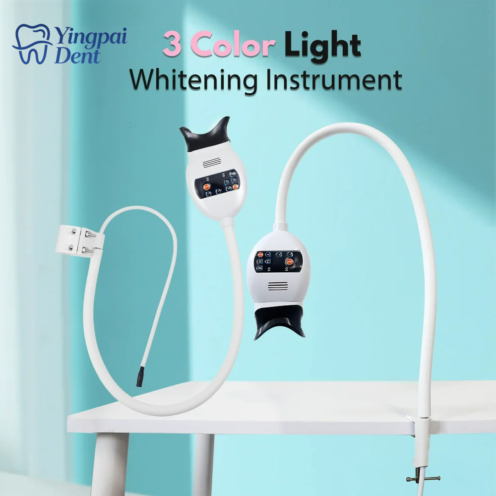 Teeth Whitening Led Light - 調整可能な3色LED歯のホワイトニング促進器、歯科用コールドライトランプ、プロフェッショナル漂白機、歯科クリニックツール