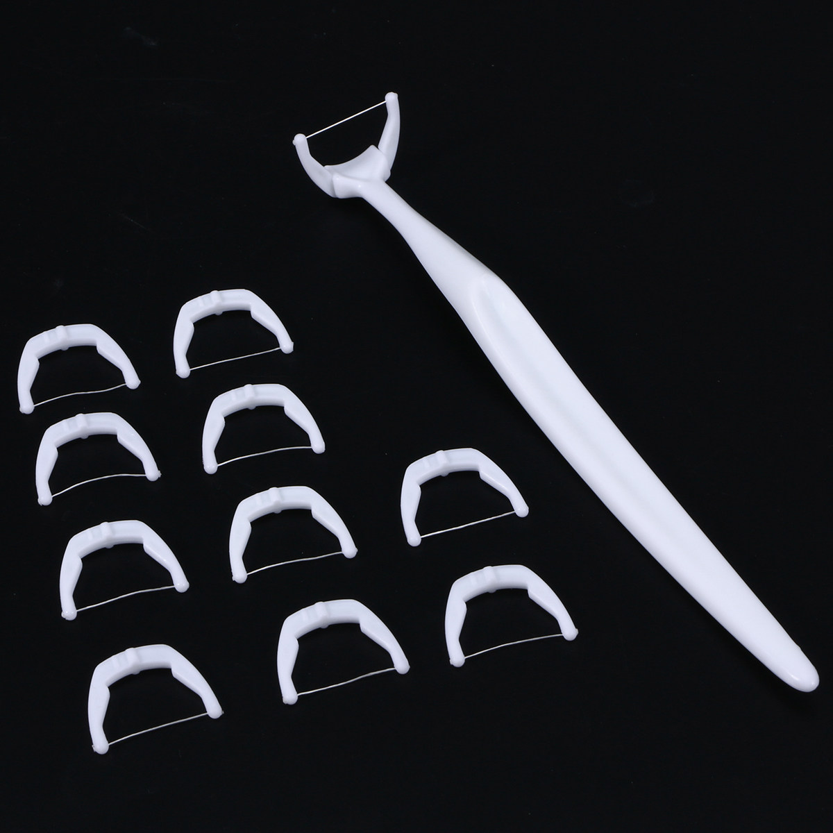 20個入り、交換可能なヘッド付き、携帯用デンタルフロスピック - Dental Floss Picks のレビューと価格