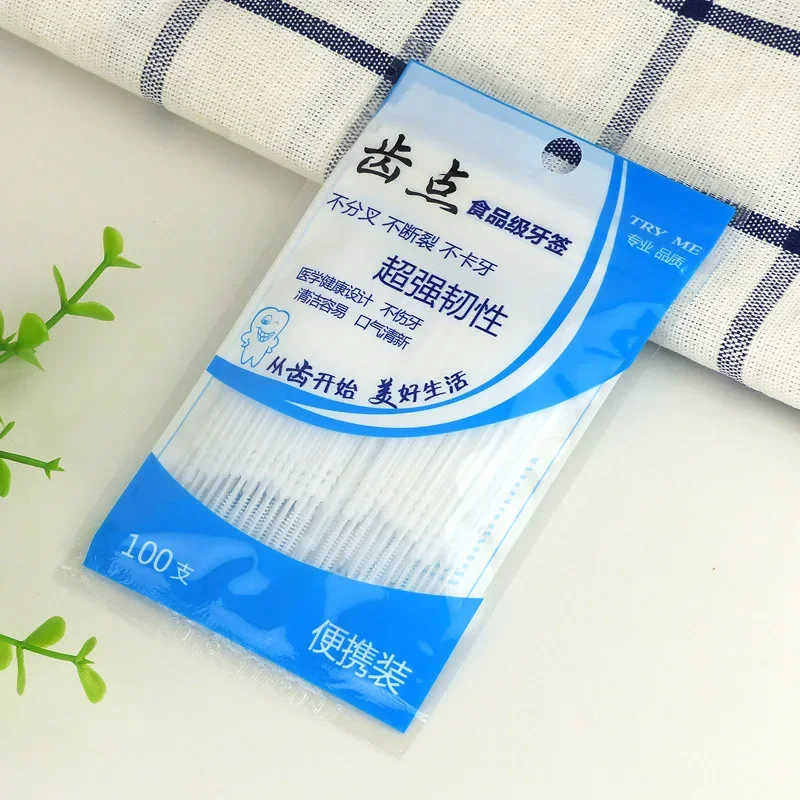 歯磨き粉ディスペンサー,100個,ダブルヘッド,口腔ケア,歯 - Dental Floss Picks のレビューと価格
