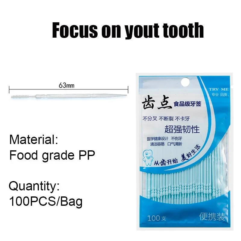 歯磨き粉ディスペンサー,100個,ダブルヘッド,口腔ケア,歯 - Dental Floss Picks のレビューと価格