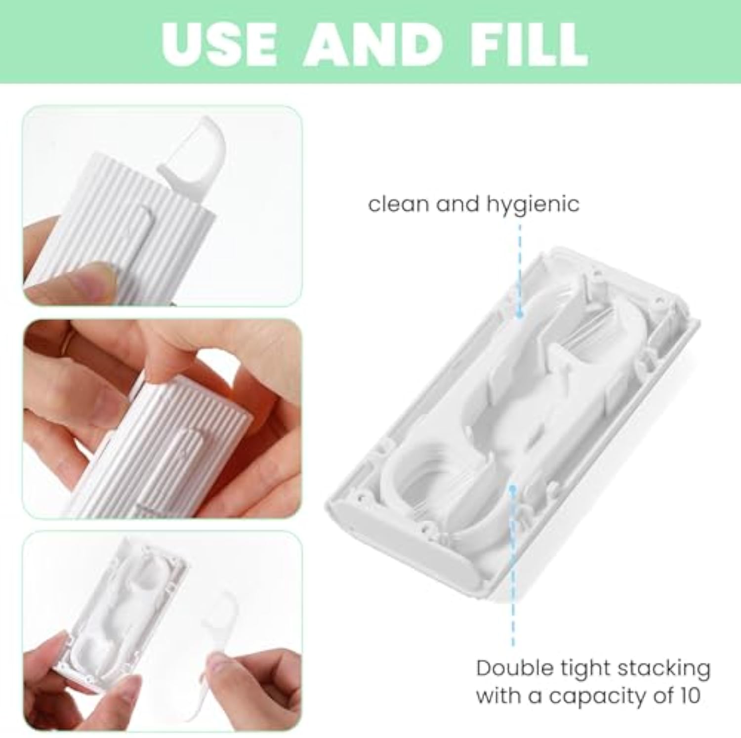 ポータブル自動デンタルフロスディスペンサー ポップアップトラ - Dental Floss Picks のレビューと価格