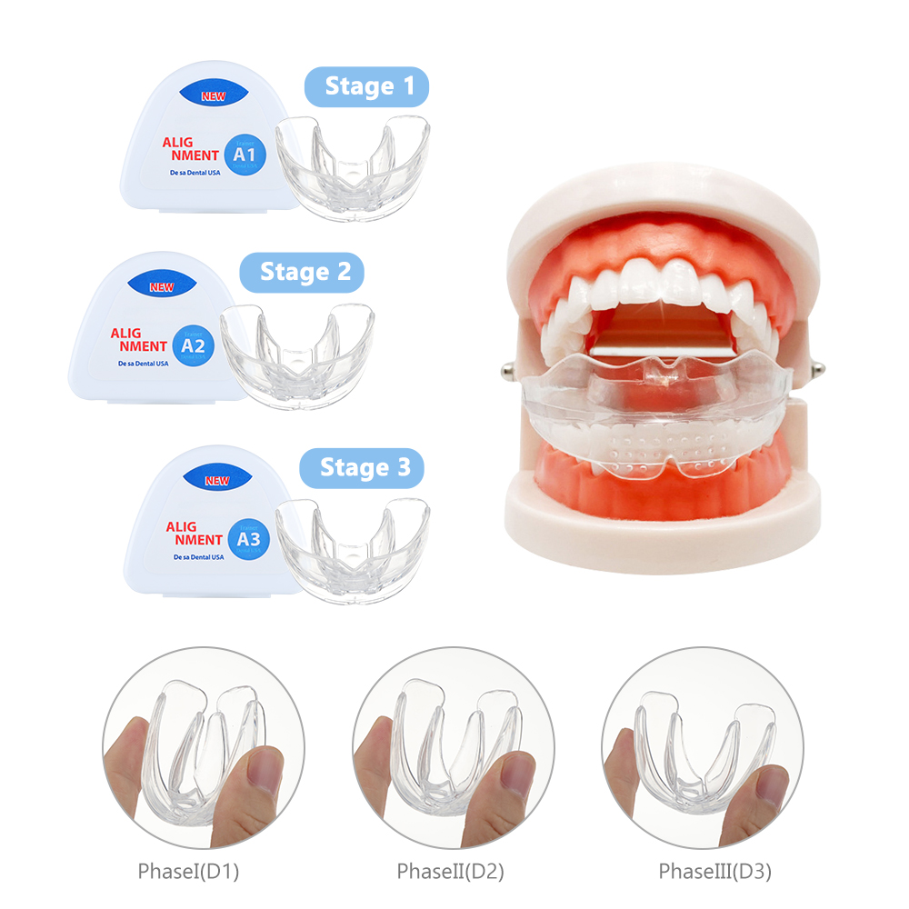 歯列矯正ブレースセット3段階シリコーン調整器歯リナー潤滑剤マ - Teeth Whitening Mouth Guard のレビューと価格