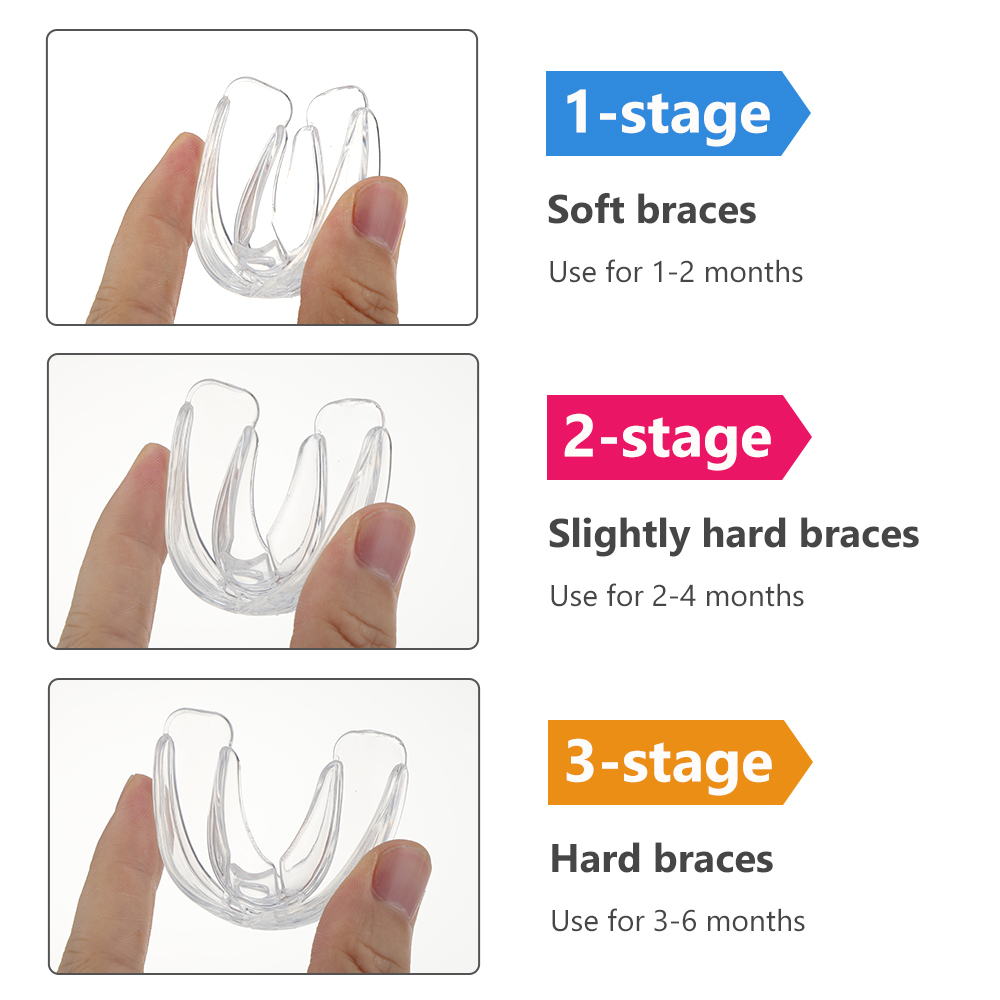 歯列矯正ブレースセット3段階シリコーン調整器歯リナー潤滑剤マ - Teeth Whitening Mouth Guard のレビューと価格