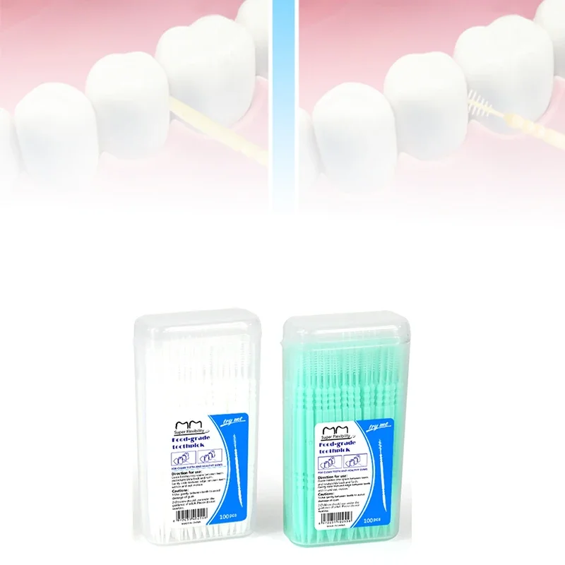 100個入り ダブルヘッド デンタルフロス インターデンタル - Dental Floss Picks のレビューと価格