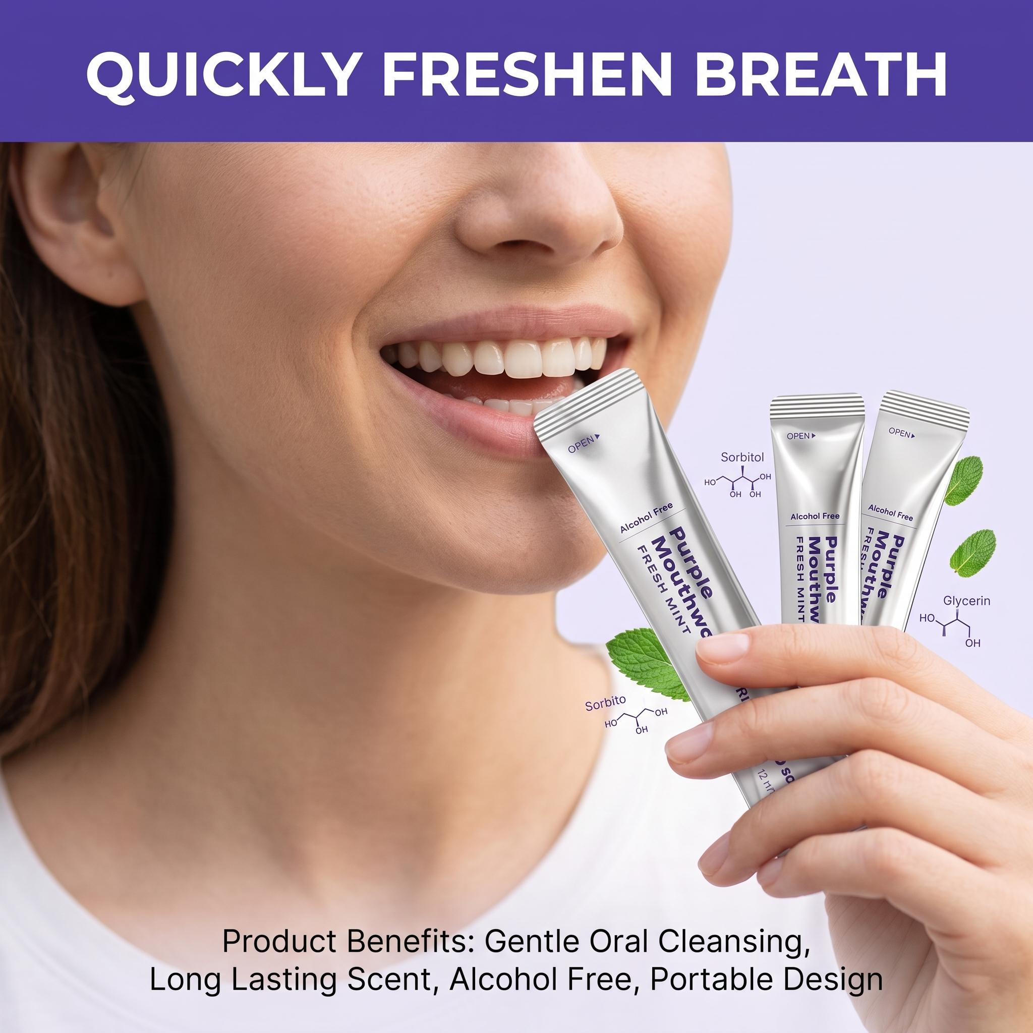 20パック パープルマウスウォッシュ 歯のホワイトニング、歯 - Teeth Whitening Xylitol のレビューと価格