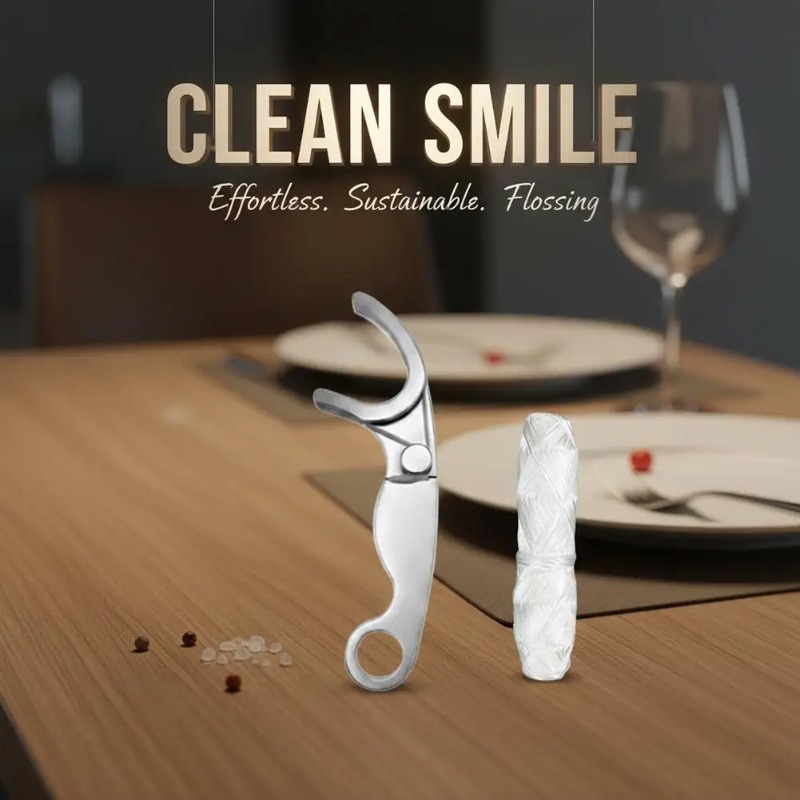 ステンレス製再利用可能な歯間ブラシ、フロスホルダーセット、携 - Dental Floss Picks のレビューと価格