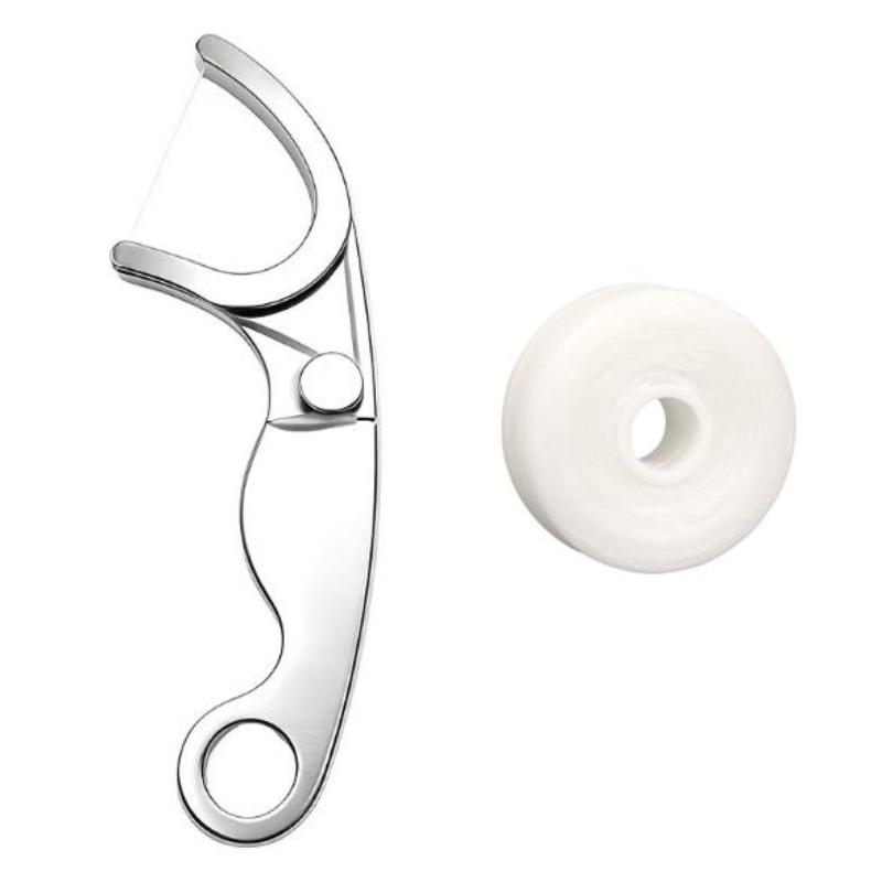 ステンレス製デンタルフロスホルダー、永久使用可能なフロスピッ - Dental Floss Picks のレビューと価格
