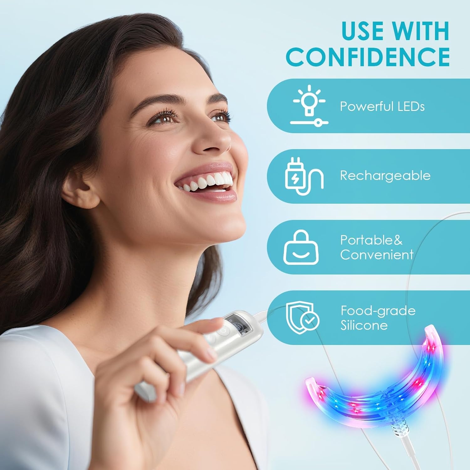 歯のホワイトニング促進ランプ ブルー＆レッドライト LED  - Teeth Whitening For Trays のレビューと価格