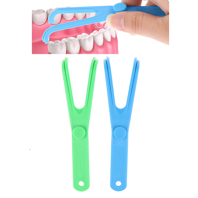 1 個再利用可能なスティックツールフロスホルダーフロッサー歯 - Teeth Whitening For Braces のレビューと価格
