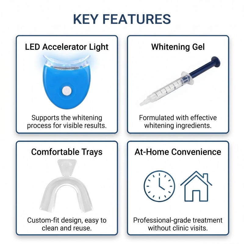携帯用歯のホワイトニングキット。単一LEDライトによるホワイ - Teeth Whitening For Trays のレビューと価格